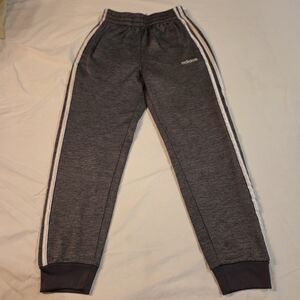 adidas Kids Gray Track Pants with Side Stripes
